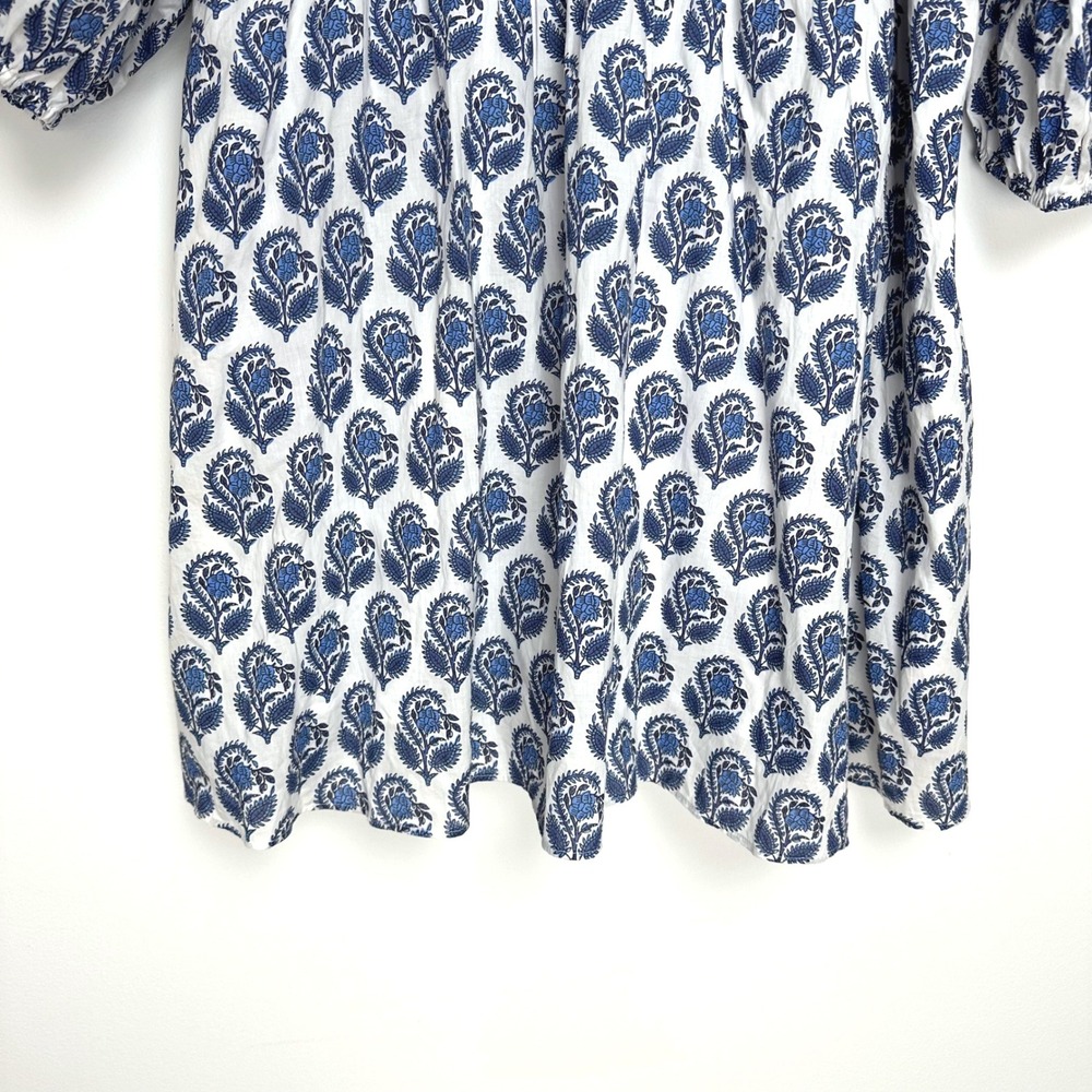 NWT J.Crew V-Neck Mini Dress Bouquet Block Print Blue White XXL - Picture 7 of 12